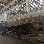 Misión de ANP y Armada Nacional realiza inspección final de nueva lancha batimétrica en China