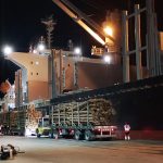 Granelero «African Peacock» carga 18.000 toneladas de pino en Fray Bentos con destino a India